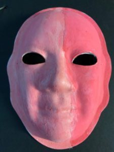 Unmasking Brain Injury mask painted pink