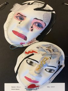 two Unmasking Brain Injury masks